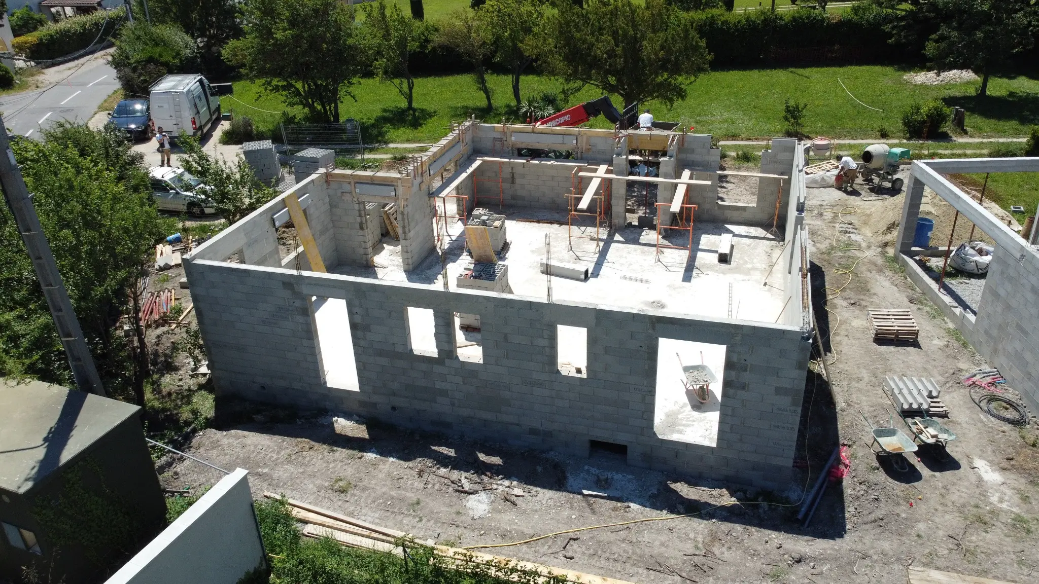 Linteaux et chaînages d’une maison neuve à Althen-des-Paluds